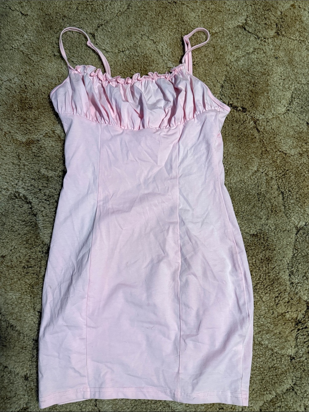 SHEIN Light Pink Ruffle Mini Dress